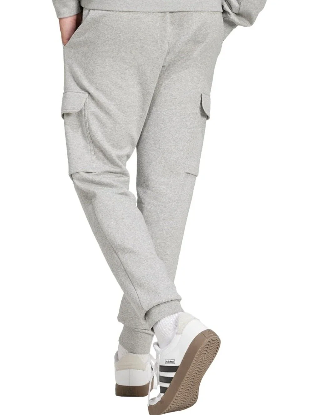Adidas Essentials Tapered Cargo Sweatpants | Medium Grey Heather | XL